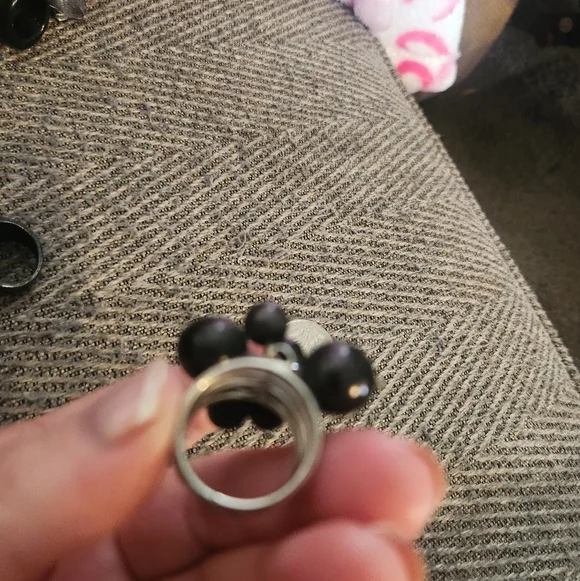 Rings Black Spiked Ring and Beaded - Picture 6 of 8